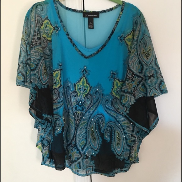 INC International Concepts Bat Sleeve Summer Top - Picture 1 of 8